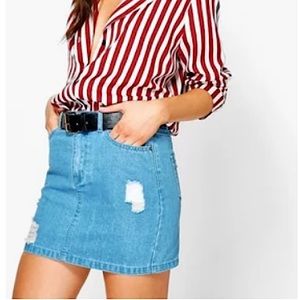 Boohoo Distressed Mini Skirt